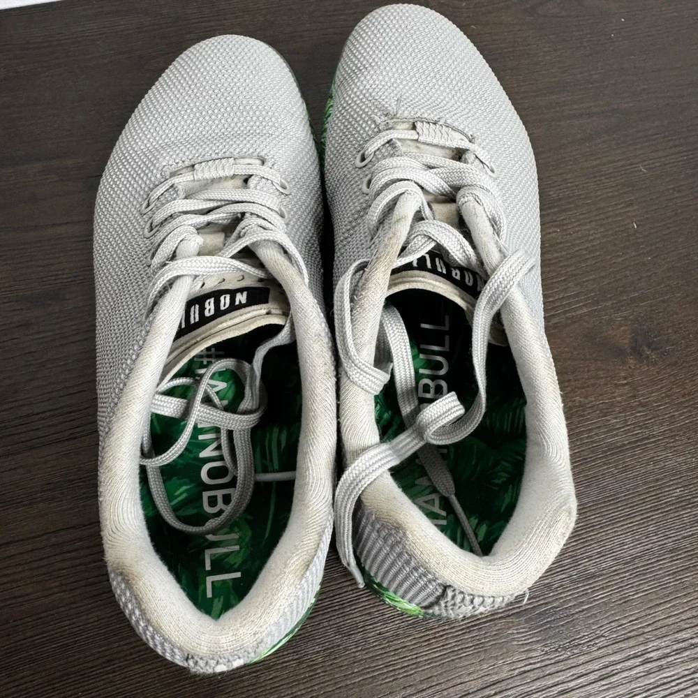 NOBULL Trainers Gray Green Tropical Leaf Sole CrossFit Training Shoes Men US 7.5